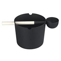 Set za savno - kovinsko vedro + zajemalka črne barve